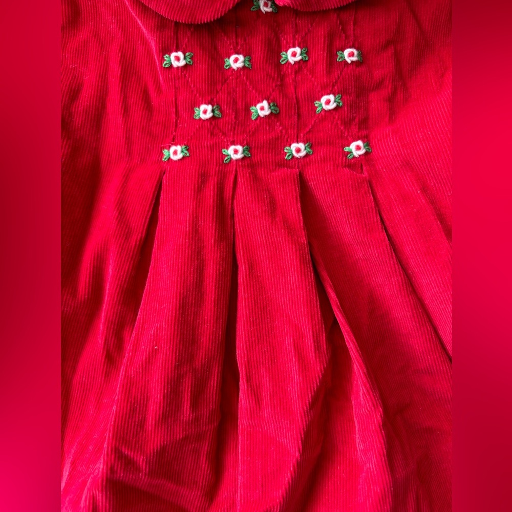 Petit Ami Christmas corduroy dress with bloomers. - Picture 2 of 3
